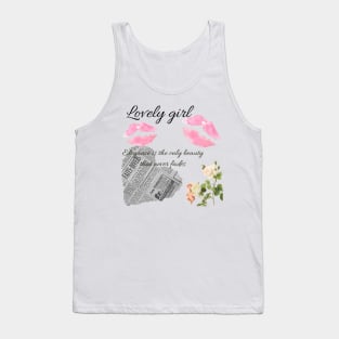 Coquette lovely girl transparent background Tank Top